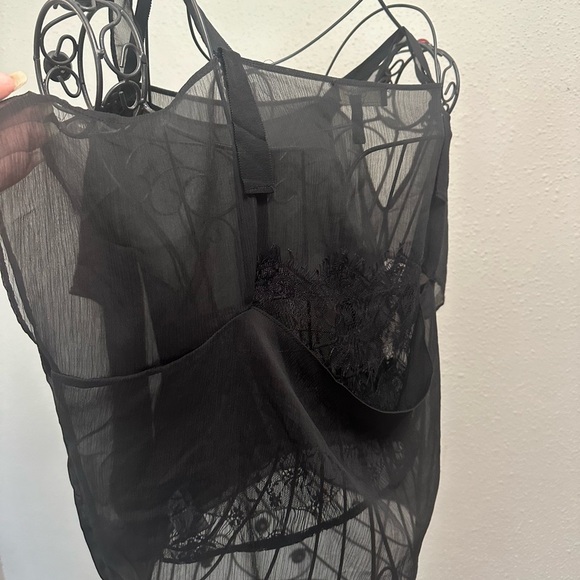 Jessica Simpson Black Sheer Ruffled Blouse - Picture 9 of 15